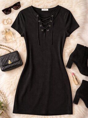 Rokoko by Dazz Lace-Up T-Shirt Dress (Size S)